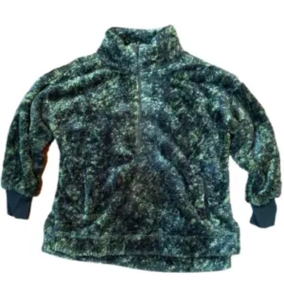 NWT LuLaRoe Nancy Half Zip Pullover SO SOFT Green Black Size Large - Picture 1 of 11